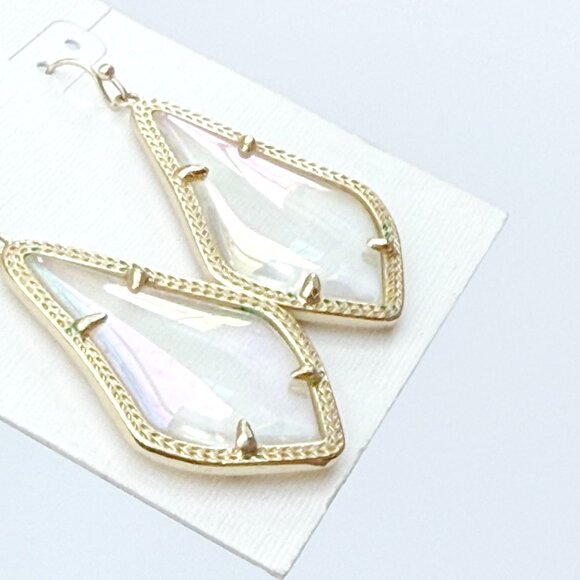 Kendra Scott Iridescent Gold Toned Glass Alex Earrings - Picture 1 of 4